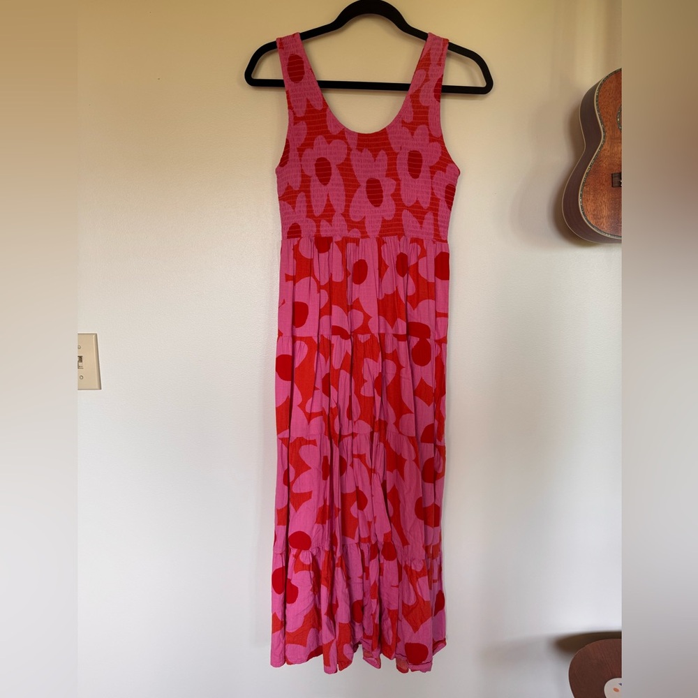 Mister Zimi Vibrant Pink and Red Textured Dress